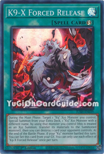 Yu-Gi-Oh Card: K9-X Forced Release