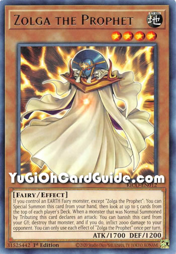 Yu-Gi-Oh Card: Zolga the Prophet