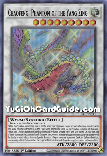 Yu-Gi-Oh Card: Chaofeng, Phantom of the Yang Zing