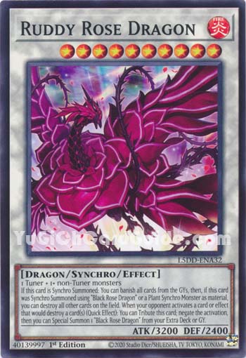 Yu-Gi-Oh Card: Ruddy Rose Dragon
