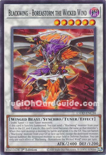 Yu-Gi-Oh Card: Blackwing - Boreastorm the Wicked Wind