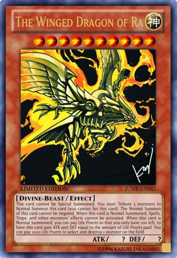Yu-Gi-Oh Card: The Winged Dragon of Ra (Non-Playable)