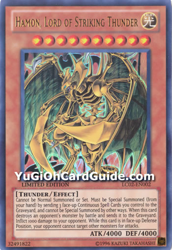 Yu-Gi-Oh! Hamon, Lord Of Striking Thunder Card - LC02-EN002, Legendary Collection 2, Ultra Rare Limited Edition