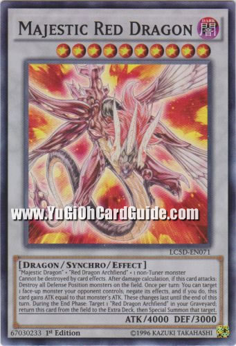 Yu-Gi-Oh Card: Majestic Red Dragon