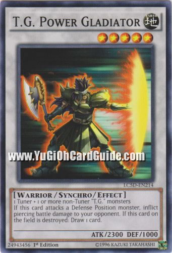 Yu-Gi-Oh Card: T.G. Power Gladiator