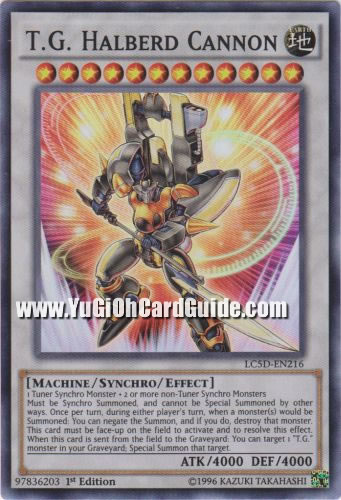 Yu-Gi-Oh Card: T.G. Halberd Cannon