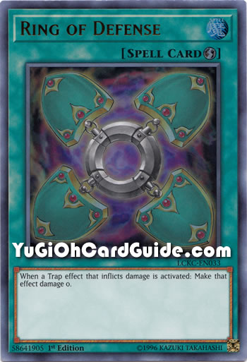 Yu-Gi-Oh Card: Ring of Defense