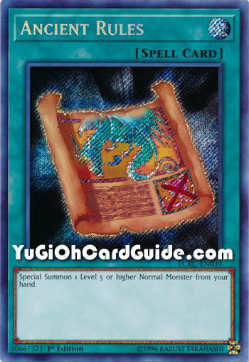 Yu-Gi-Oh Card: Ancient Rules