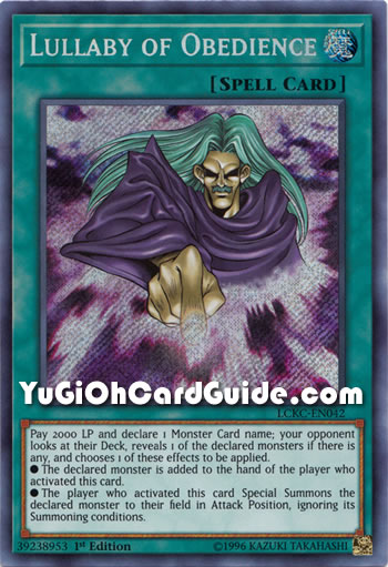 Yu-Gi-Oh Card: Lullaby of Obedience