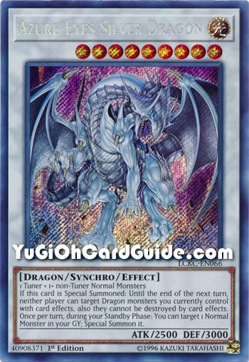 Yu-Gi-Oh Card: Azure-Eyes Silver Dragon