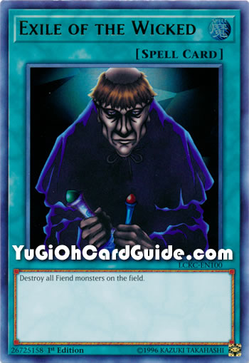 Yu-Gi-Oh Card: Exile of the Wicked