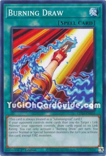 Yu-Gi-Oh Card: Burning Draw