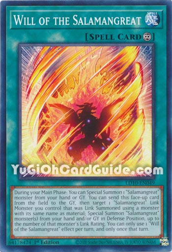 Yu-Gi-Oh Card: Will of the Salamangreat