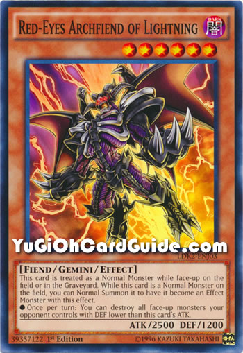 Yu-Gi-Oh Card: Red-Eyes Archfiend of Lightning