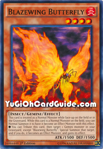 Yu-Gi-Oh Card: Blazewing Butterfly