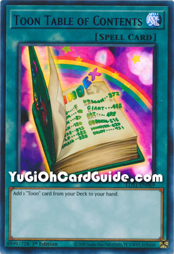 Yu-Gi-Oh Card: Toon Table of Contents