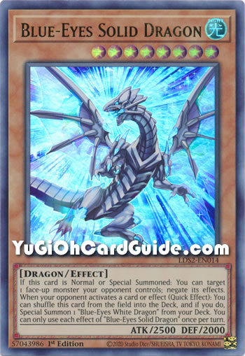 Yu-Gi-Oh Card: Blue-Eyes Solid Dragon