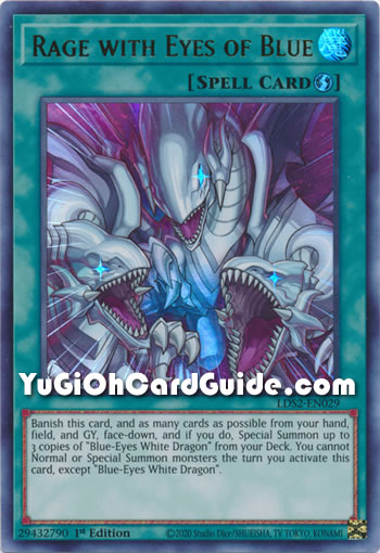 Yu-Gi-Oh Card: Rage with Eyes of Blue