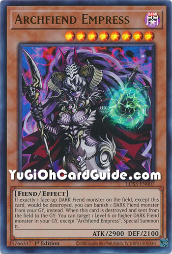 Yu-Gi-Oh Card: Archfiend Empress