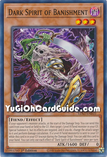 Yu-Gi-Oh Card: Dark Spirit of Banishment