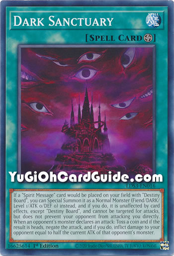 Yu-Gi-Oh Card: Dark Sanctuary