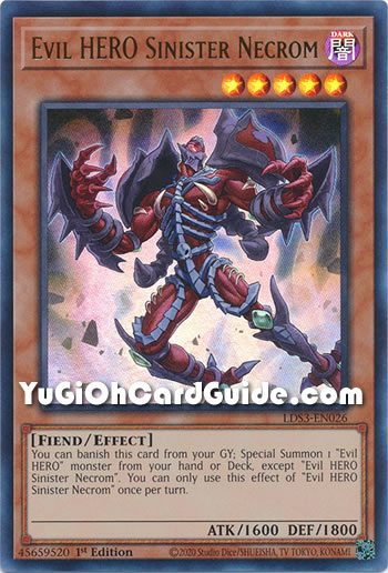 Yu-Gi-Oh Card: Evil HERO Sinister Necrom