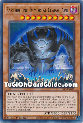 Yu-Gi-Oh Card: Earthbound Immortal Ccapac Apu