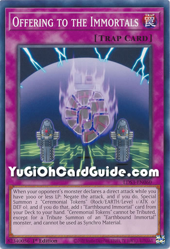 Yu-Gi-Oh Card: Offering to the Immortals