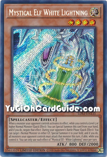 Yu-Gi-Oh Card: Mystical Elf - White Lightning