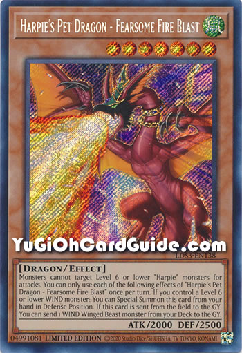 Yu-Gi-Oh Card: Harpie's Pet Dragon - Fearsome Fire Blast