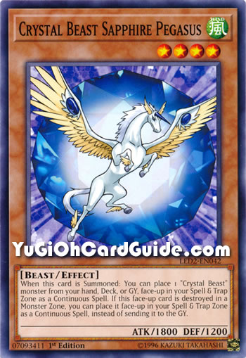 Carta Yu-Gi-Oh! Crystal Beast Sapphire Pegasus SGX1-ENF08 – Secret Rare, 1a Edizione, Dal Set Speed Duel GX: Duel Academy Box