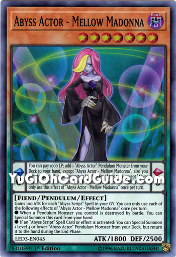 Yu-Gi-Oh Card: Abyss Actor - Mellow Madonna