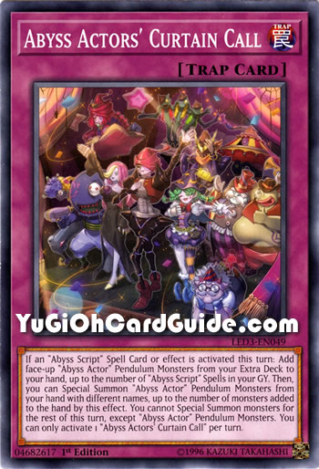 Yu-Gi-Oh Card: Abyss Actors' Curtain Call