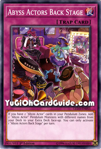Yu-Gi-Oh Card: Abyss Actors Back Stage