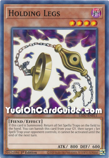 Yu-Gi-Oh Card: Holding Legs