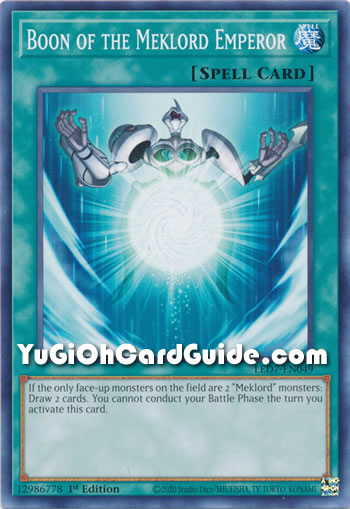 Yu-Gi-Oh Card: Boon of the Meklord Emperor