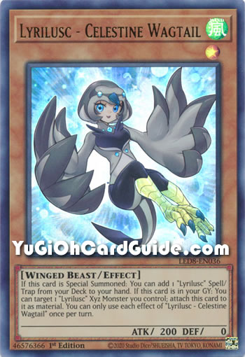 Yu-Gi-Oh Card: Lyrilusc - Celestine Wagtail