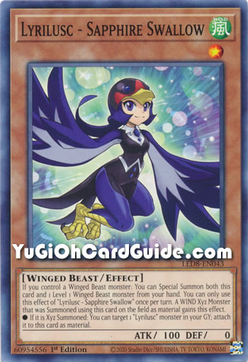 Yu-Gi-Oh Card: Lyrilusc - Sapphire Swallow