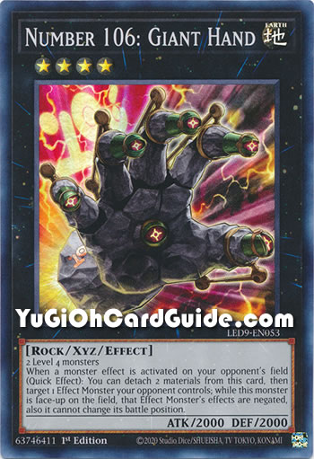 Yu-Gi-Oh Card: Number 106: Giant Hand