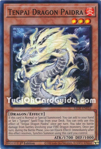 Yu-Gi-Oh Card: Tenpai Dragon Paidra