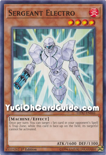 Yu-Gi-Oh Card: Sergeant Electro