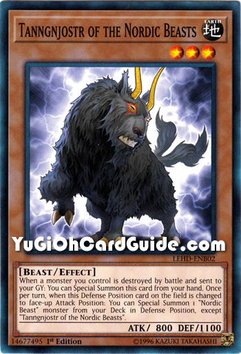 Yu-Gi-Oh! Tanngnjostr Of The Nordic Beasts Card - LEHD-ENB02 Common 1st Edition - Legendary Hero Decks - View #9