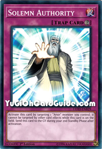 Yu-Gi-Oh Card: Solemn Authority