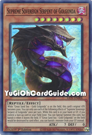 Yu-Gi-Oh Card: Supreme Sovereign Serpent of Golgonda