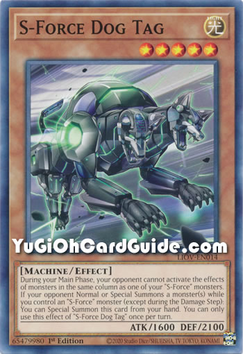 Yu-Gi-Oh Card: S-Force Dog Tag