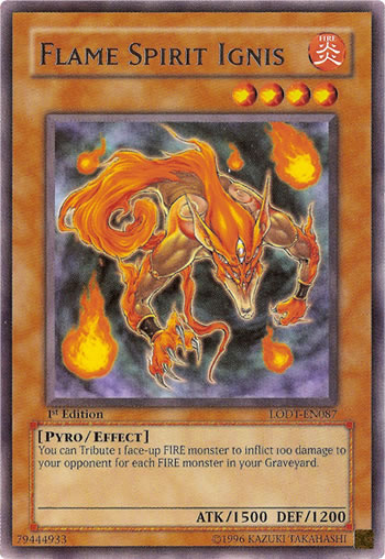 Yu-Gi-Oh Card: Flame Spirit Ignis