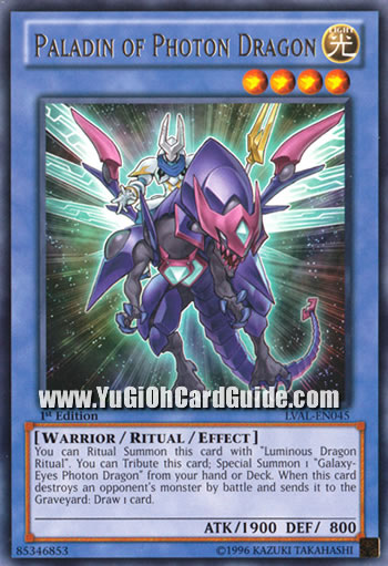 Yu-Gi-Oh Card: Paladin of Photon Dragon