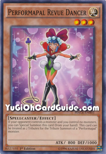 Yu-Gi-Oh Card: Performapal Revue Dancer
