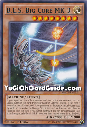Yu-Gi-Oh Card: B.E.S. Big Core MK-3