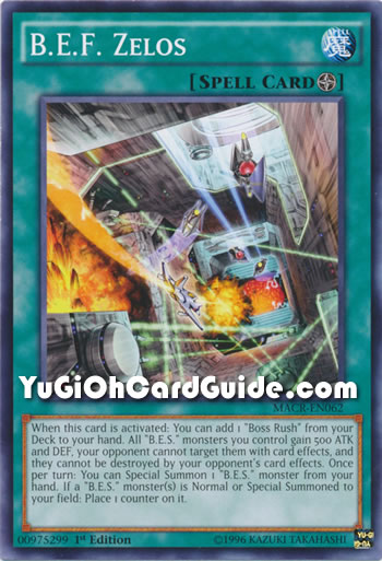 Yu-Gi-Oh Card: B.E.F. Zelos